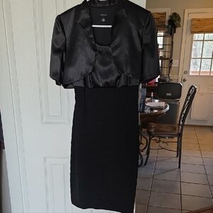 R&M Richards Elegant Black Dress and Jacket Set